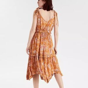 American Eagle Ruffle Tiered Midi Dress XXS